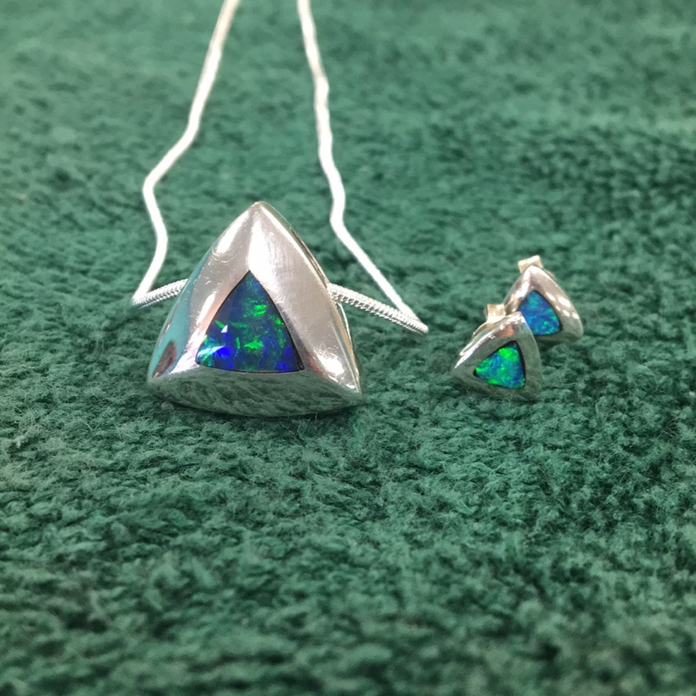 Natural Australian Black Opal Set